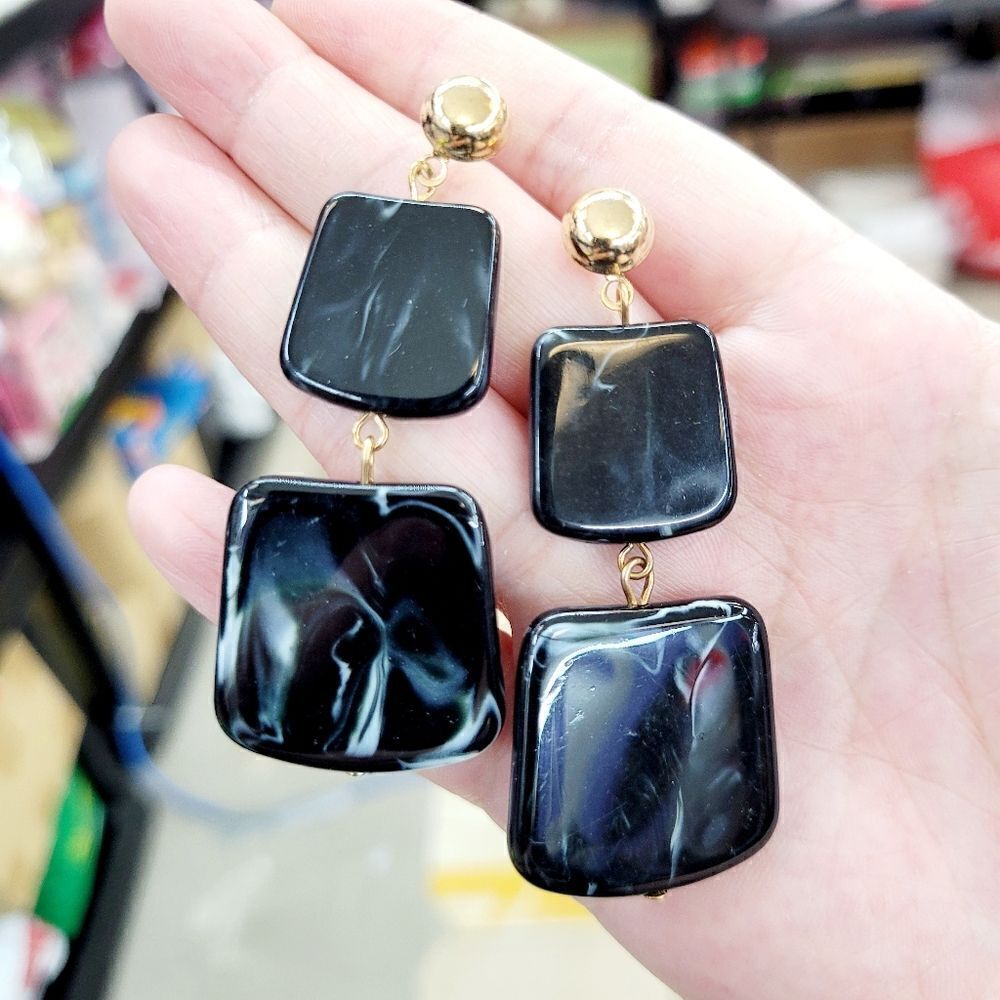 3/$20 Brand New Black Square Earrings